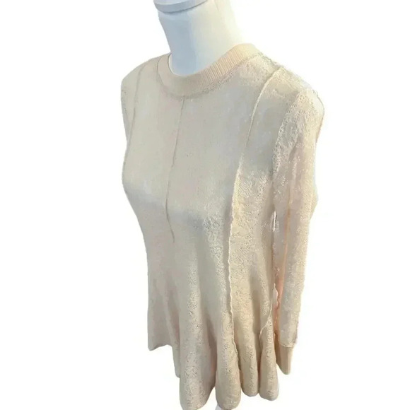 Free people coffee in the morning tunic shirt boho cream long sleeve size small - Picture 3 of 13